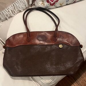 Mulberry Brown and Dark Brown Leather Shoulder Bag vintage